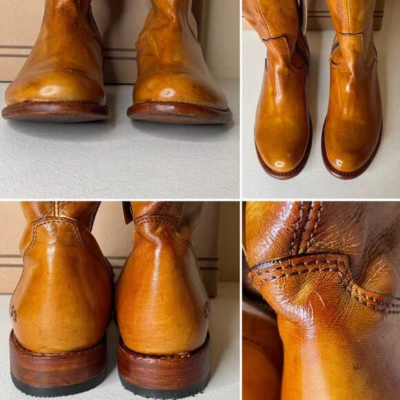 BED STU Tess Distressed Leather Riding Boots Size 8 - Picture 8 of 16